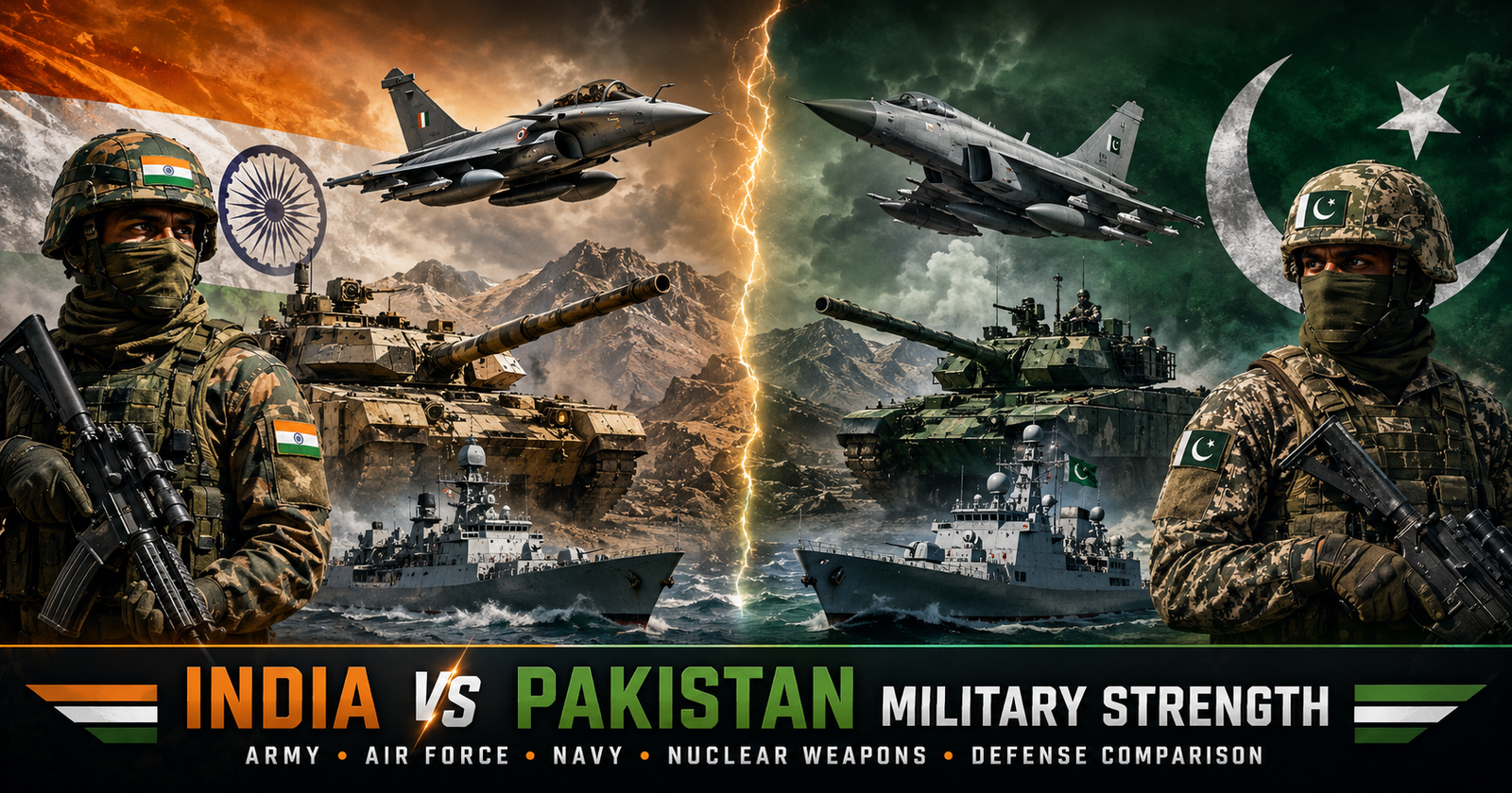 India vs Pakistan Military Strength: Army, Air Force, Navy, Nuclear Weapons & Defense Comparison