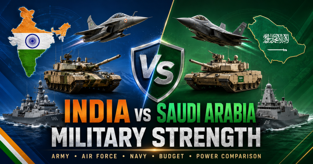 India vs Saudi Arabia Military Strength : Army, Air Force, Navy, Budget and Power Comparison