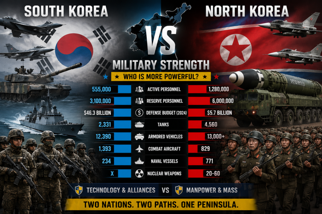 South Korea vs North Korea Military Strength: Who Is More Powerful?