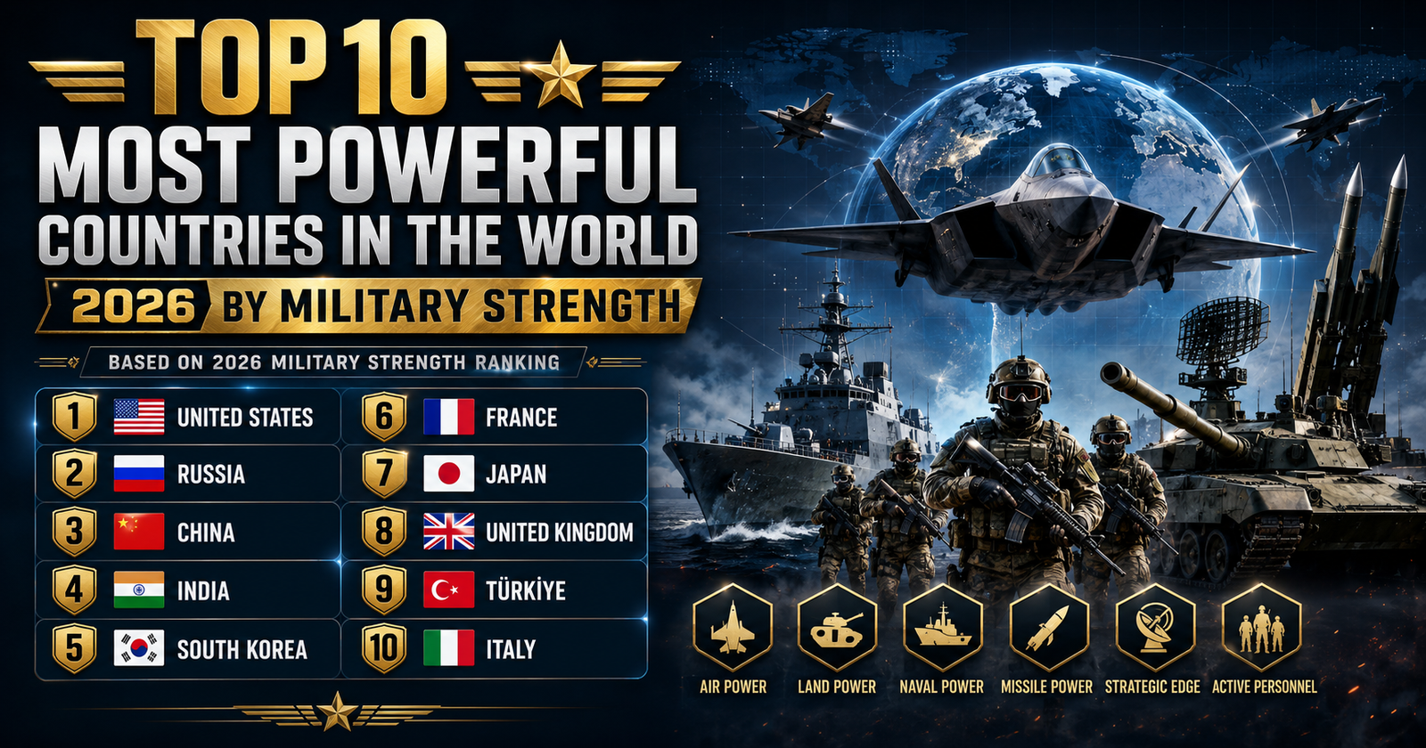 Top 10 Most Powerful Countries in the World 2026 by Military Strength-