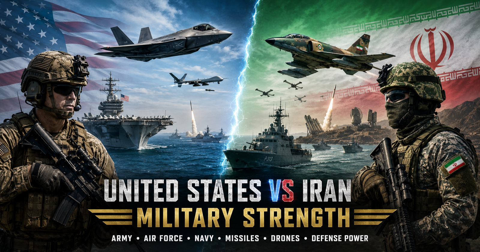 United States vs Iran Military Strength: Army, Air Force, Navy, Missiles, Drones & Defense Power