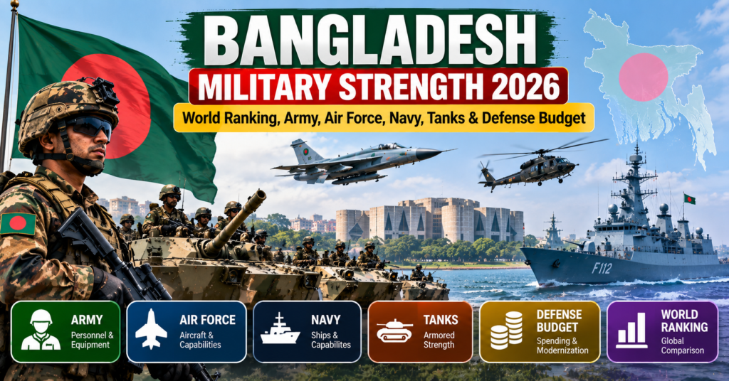 Bangladesh Military Strength 2026- World Ranking, Army, Air Force, Navy, Tanks & Defense Budget