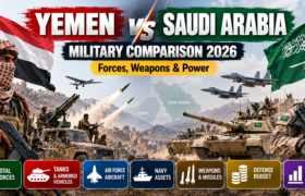 Yemen vs Saudi Arabia Military Comparison 2026: Forces, Weapons & Power